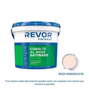 Esmalte Al Agua Satinado Pintamax 1gl Rosa Minimalista Revor